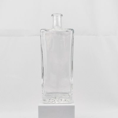 Clear Cuboid Crystal Agave Glass Bottle with Cork Cap 500ML 750ML 1000ML Hot Style
