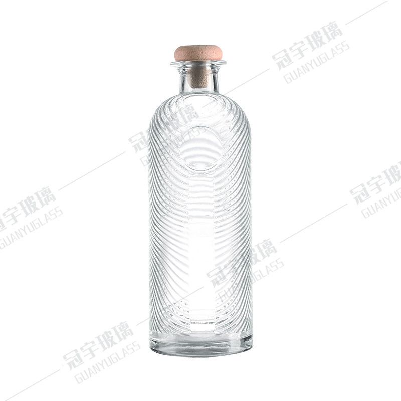Silkscreen Printing Clear Liquor Vodka Brandy Whisky Glass Wine Bottles for Beverage